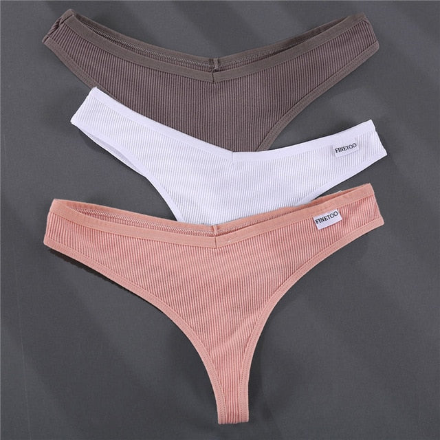 3PCS/Set G-string Underwear Cotton