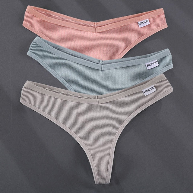 3PCS/Set G-string Underwear Cotton