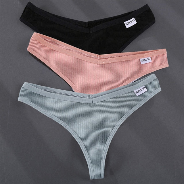 3PCS/Set G-string Underwear Cotton