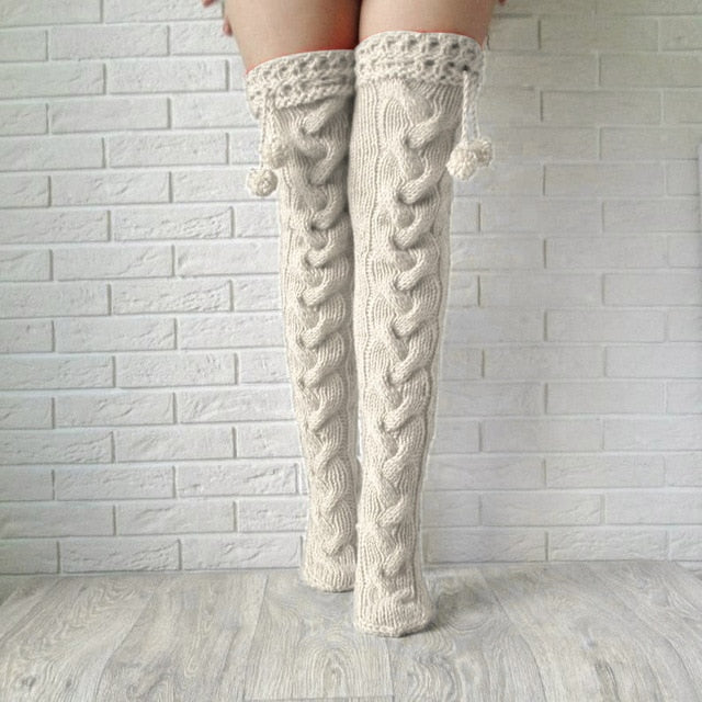 long knitted socks 