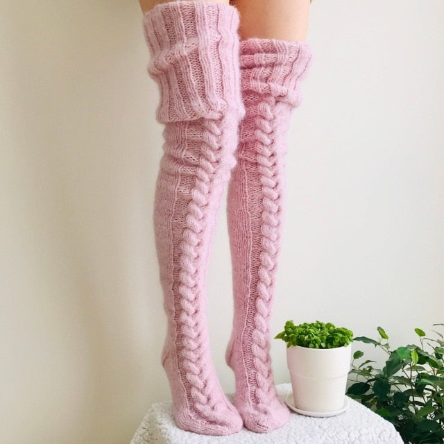 crochet knee high socks 