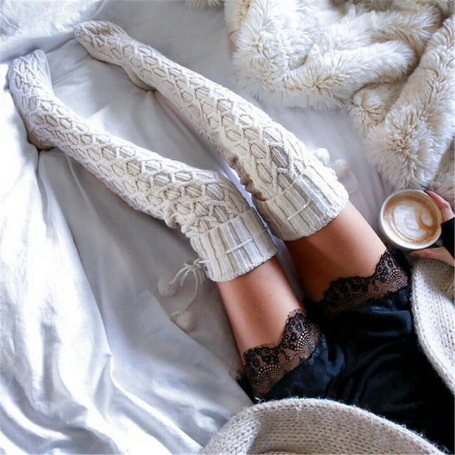 knit knee high socks 