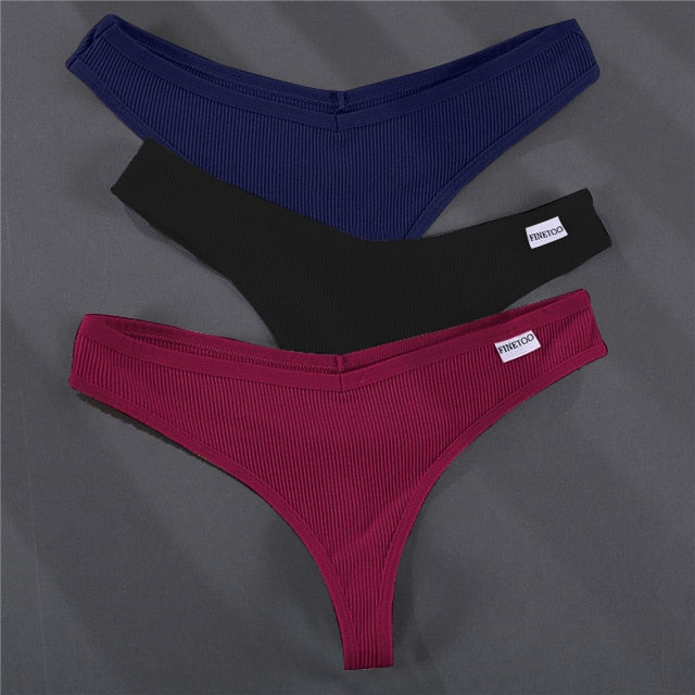 3PCS/Set G-string Underwear Cotton