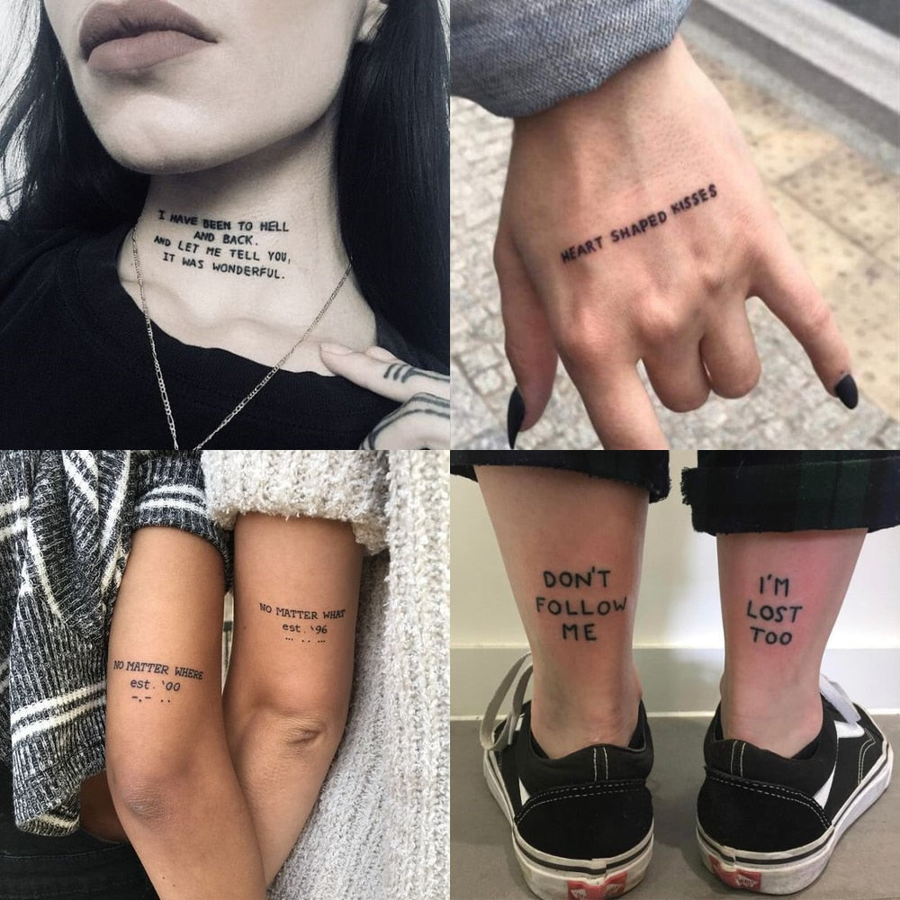 Book Script Temporary Tattoo Ideas Tatt