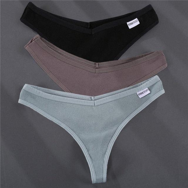 3PCS/Set G-string Underwear Cotton