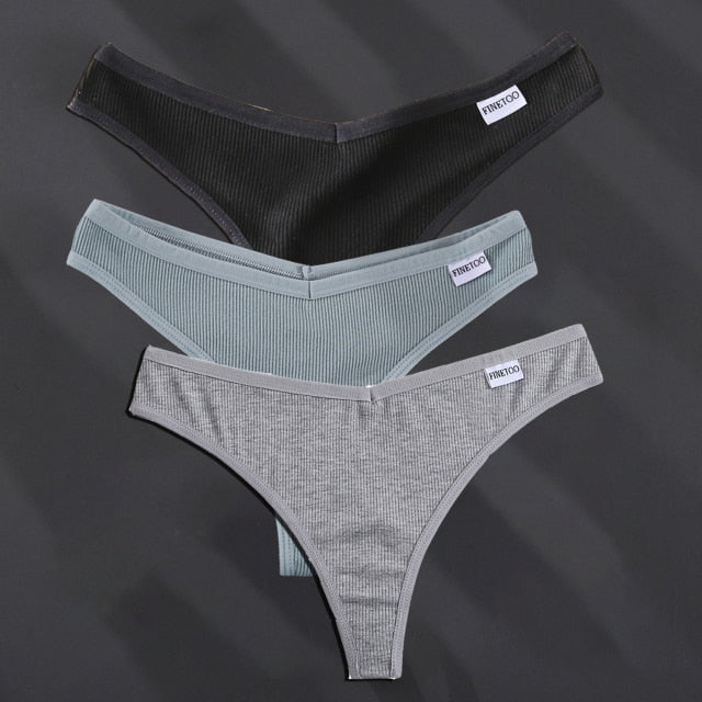 3PCS/Set G-string Underwear Cotton