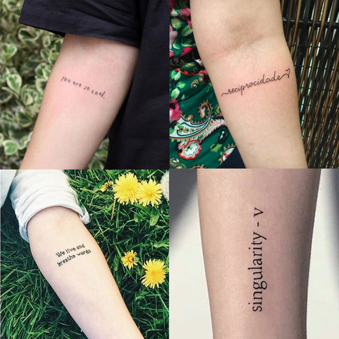 Book Script Temporary Tattoo Ideas Tatt