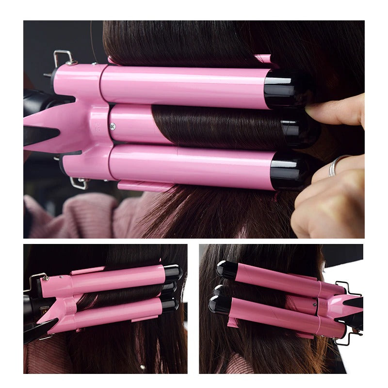 "Wave & Curl" Triple Barrel Curling Iron